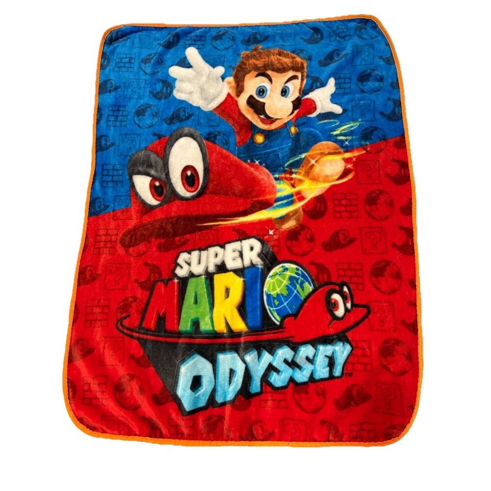 Nintendo Super Mario Bros Odyssey Kids Plush Throw Blanket 36" X 50"